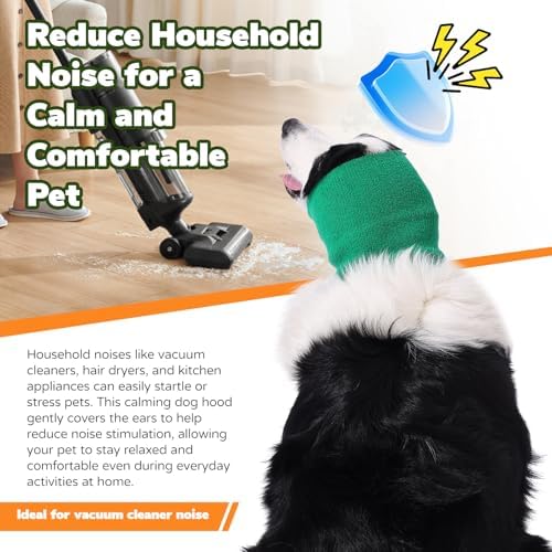 Dog & Cat Calming Band Cat Anxiety Relief Cover,Double Layer Thickened Pet Ears Elastic Neck Band Noise Cancelling Ear Muffs for Anxiety Relief/Noise Protection,Grooming,Thunder,Fireworks