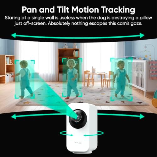 WYZE Indoor Cam Pan, 2K Pan-Tilt Security Camera for Baby/Pet Monitoring