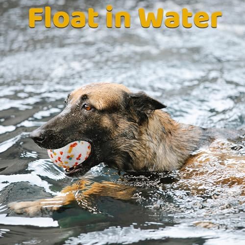 Dog Balls, Indestructible Dog Toy Ball for Aggressive Chewers, Durable High Elasticity Interactive Ball for Training Dog Catch and Fetch, Large Medium Small Dog and Puppies(3in, 1pcs)