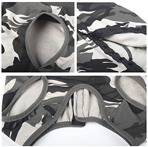 Dog Recovery Suit Abdominal Wound Puppy Surgical Clothes Post-Operative Vest Pet After Surgery Wear Substitute E-Collar & Cone(XXL, Camouflage)