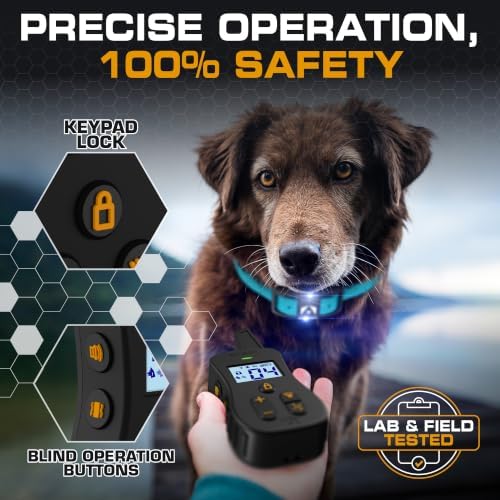 INVIROX Ultra K9 Dog Training Collar with Remote for Large Breeds | Veteran-designed, for Reactive Stubborn or Hard-to-Train Dogs, ¾ Mile Range, Night-Light Mode, Safe Communication