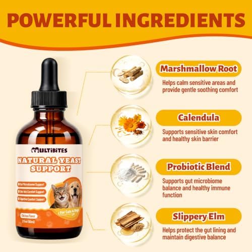 Cats & Dog Yeast Infection Relief Drops, Chicken Flavor, 2 fl oz