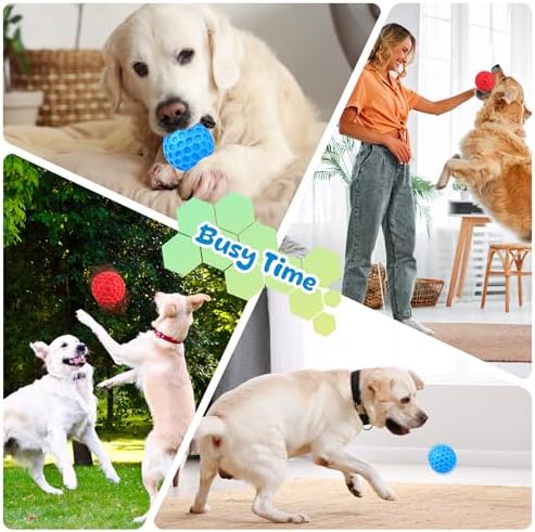 Squeaky Dog Toys for Aggressive Chewers, Indestructible Dog Balls for Aggressive Chewers, Squeaky Balls for Dogs, Interactive Toys for Large Dogs, Funny Heavy Duty Ball