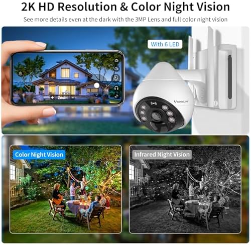 VSTARCAM 4G LTE Cellular Security Camera Wireless Outdoor, 3MP Solar Powered Security Cameras for Home with Color Night Vision, Human Detection, 360° View, 2-Way Audio, IP66, Cloud Storage (BG69-TZ)