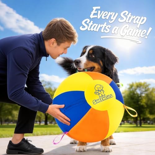 18" Herding Ball for Dogs, Large Dog Training Ball with Straps