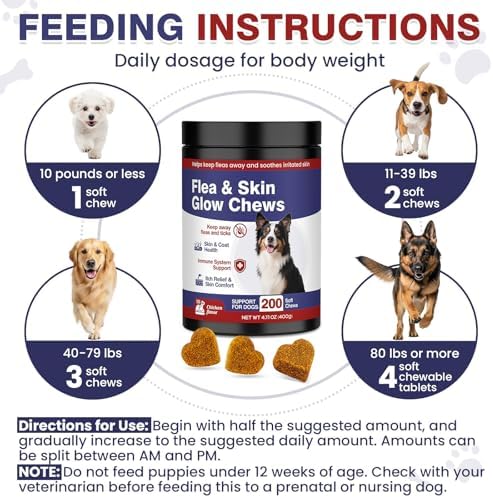 Dog Flea and Tick Support Chewable 200 Chews Natural Soft Chew