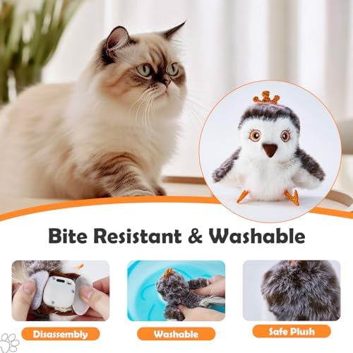 Interactive Flappy Bird Cat Toy – Sandpiper with Flapping & Chirping Sounds, Indoor Play & Exercise Toy for Cats (Does Not Fly)