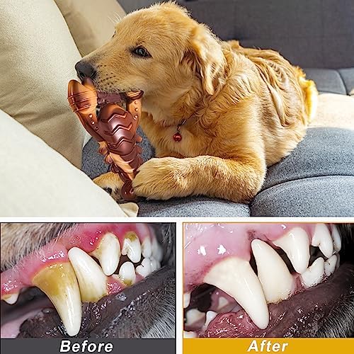 NEZIN Dog Chew Toys, Indestructible Dog Toys for Aggressive Chewers, Tough Dog Toys, Durable Dog Chew Toys for Large Medium Breed, Interactive Dog Toys with Real Beef Flavor (Lobster)