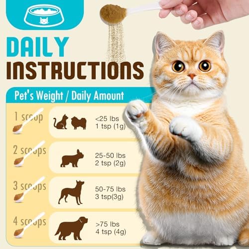Mushroom Supplement Powder for Dogs & Cats, Dogs Lumps and Bumps-4.23Oz