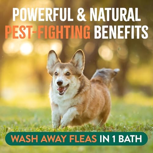 TropiClean Soothing Flea and Tick Shampoo for Dogs, Natural Defense, 20oz