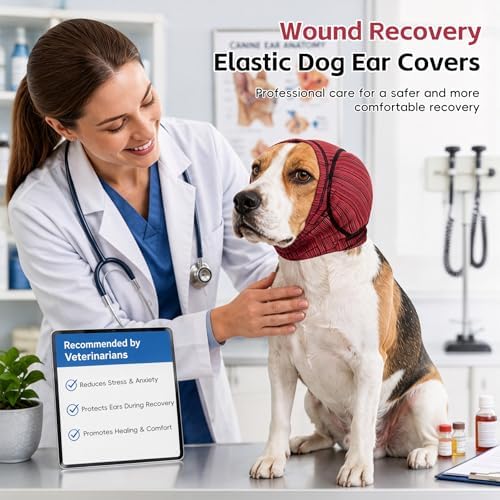 Dog Ear Muffs, No Shake Dog Ear Wrap Quiet Ear Protector Dog Calming Hoodie