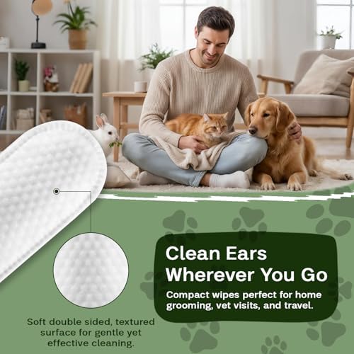 Dog Ear Wipes & Cat Ear Cleaner Coconut Scent - 50 Count