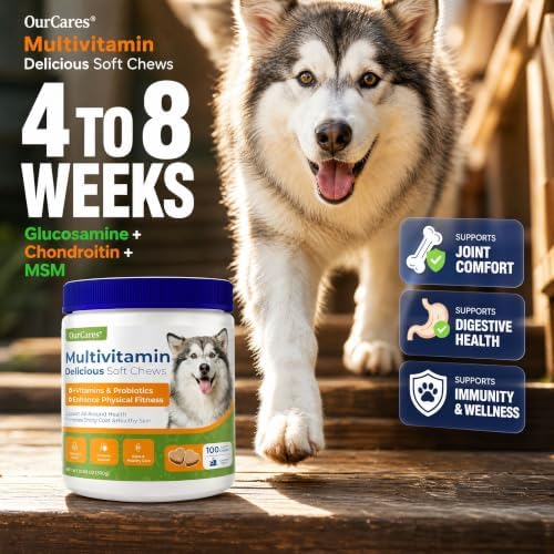 Dog Multivitamin, Glucosamine & Probiotics, Hip & Joint, 15 Count