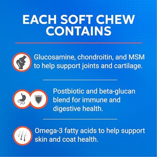 Nutramax Cosequin 4-in-1 Support Supplement for Dogs, Soft Chews, 7ct (Pack of 2)