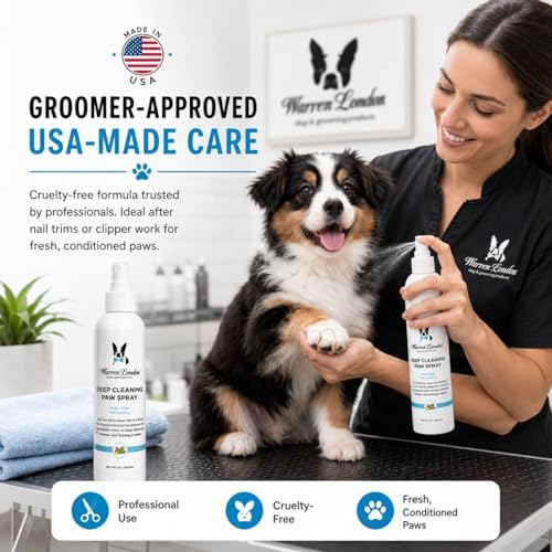 Warren London Deep-Cleaning Paw Spray for Dogs | Tea Tree & Aloe Paw Soother – Cleans, Moisturizes, Relieves Itch & Stops Licking Between Baths | Made in USA, 8 oz
