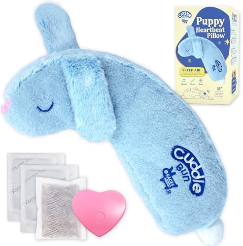 Race&Herd CuddleBun Heartbeat Puppy Toy Sleep Aid — Cuddler Pillow (Sky)