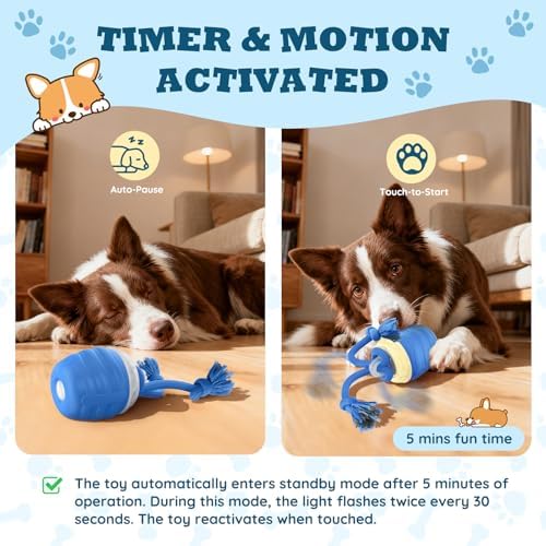 Interactive Dog Toys -Automatic Moving and Rolling Dog Toy for Large/Medium