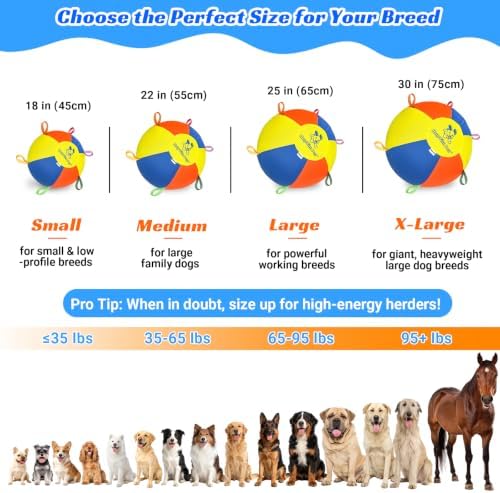 Hap Tim Upgraded Heavy Duty 22" Herding Ball for Dogs Thickened Bladder