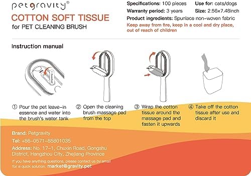Petgravity Pet Cotton Tissue for Pet Cleaning Brush Cats Dogs Wipes for Pet Paw Eye Stains Ear Coat Extra Strong Soft Portable