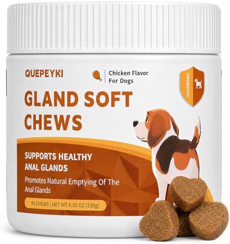 Anal Gland Supplement for Dogs, 90 Chicken Soft Chews with Fiber