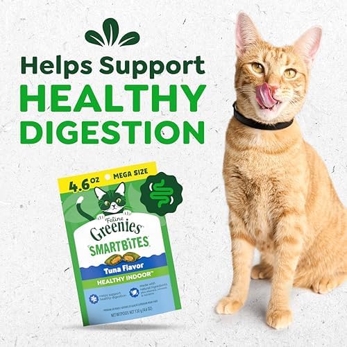 Greenies Feline Smartbites Healthy Indoor Cat Treats, Tuna, 4.6 oz