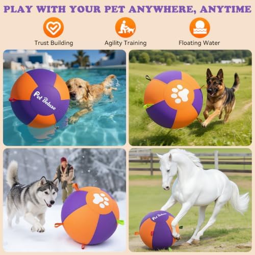 18" Herding Ball for Dogs, 2026 Upgraded Herding Ball with Heavy-Duty Cover & High-Output Pump – Interactive Dog Toy for Australian Shepherds, Border Collies & Herding Breeds, Outdoor Training & Play