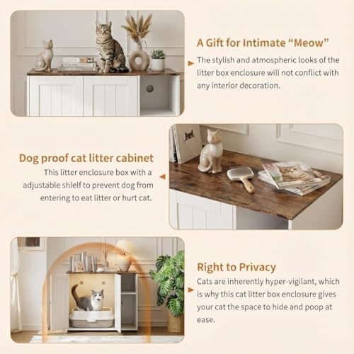 Garvee Cat Litter Box Enclosure, Large Cat House