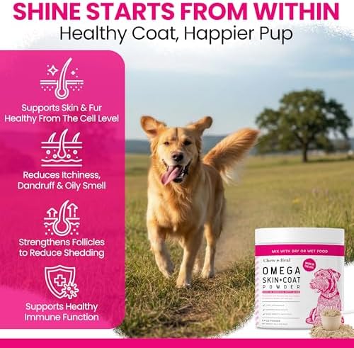 Dog Skin and Coat Supplement - Omega 3 6 9 with Kelp Powder, 5.4 oz