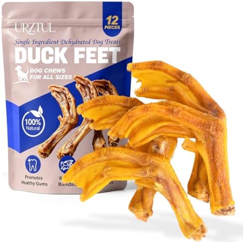 Duck Feet for Dogs, 12 Count Dog Chews Joint & Dental Health Supplement
