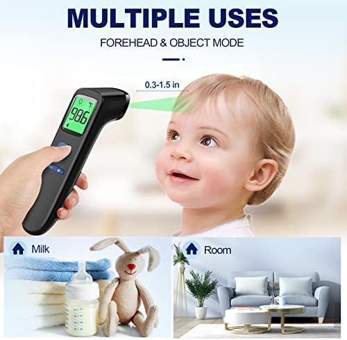 No-Touch Thermometer for Adults, Kids, Babies, 1-Sec Fast Accurate (Black)