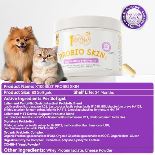 Skin Probiotics for Dogs and Cats, 11 Strains and 4 Enzymes