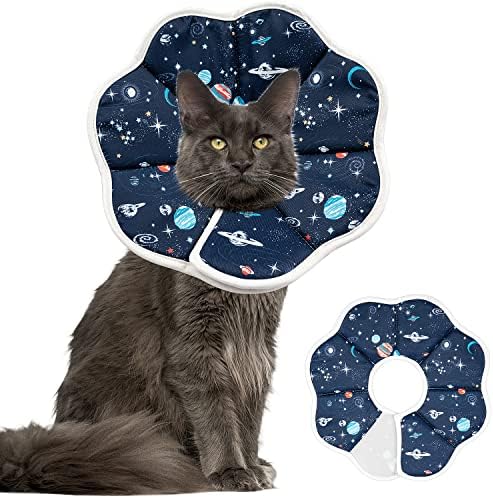 Depets Cat Cone Soft, Adjustable Recovery E-Collar for Pet Neck Size 9.5 in