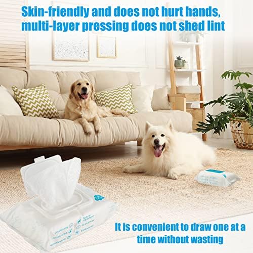Treela 10 Pack Dog Pet Wipes, 80 Count Paws Body, Unscented