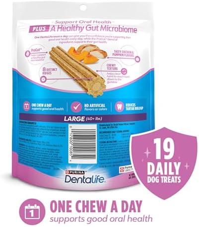 Dentalife Purina Plus Digestive Support Dog Treats, Large, 19 ct