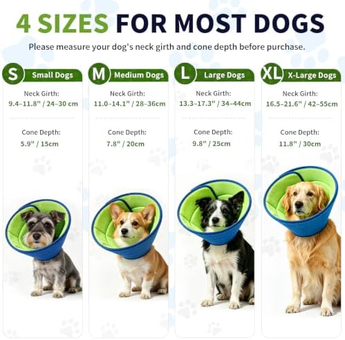 Soft Dog Cone Collar After Surgery, Adjustable Recovery Cone to Stop Licking, Breathable Mesh Elizabethan Collar for Small Medium Large Dogs (S(Neck Girth:9"-10.6"))