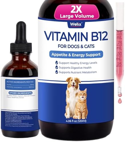 Wellix 4.06 fl oz Vitamin B12 Liquid with Taurine for Dogs and Cats