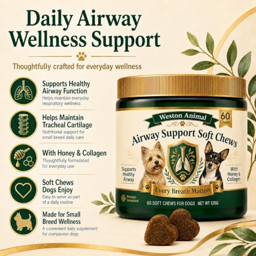 Weston Animal Airway Support Soft Chews for Small Breed Dogs 60 Count