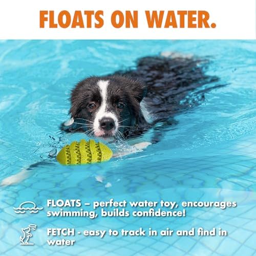 Max Fusion Spiro Football Dog Toy, Large, Blue, Made with Nike Grind