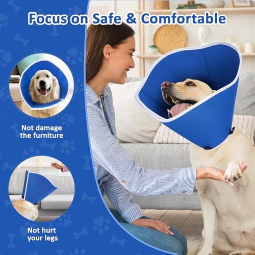 BARKLESS Soft Dog Cone for Small Dogs After Surgery, Fabric E Collar