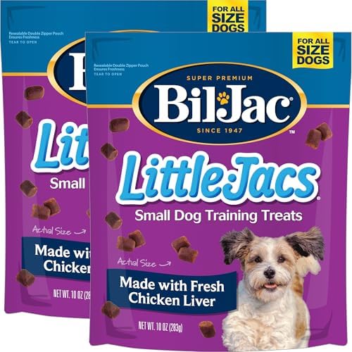 Bil-Jac Little Jacs Small Dog Training Treats, Chicken Flavor, Made with Chicken Liver, 10oz (2 - Pack)