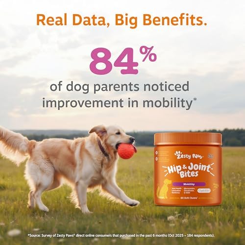 Zesty Paws Glucosamine for Dogs - Dog Joint Supplement, Duck, 90 Ct