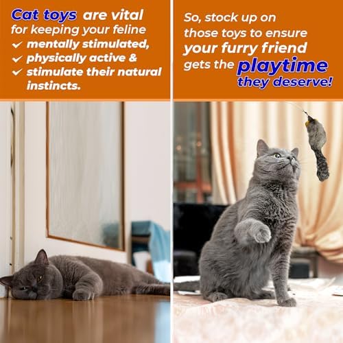 Kats'N Us 2 Inch Real Rabbit Fur Long Hair Mouse Cat Toy