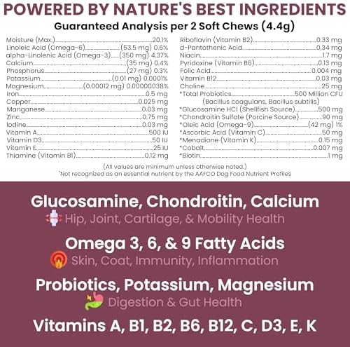Senior Dog Vitamins and Supplements - 60 Soft Chew Multivitamin for Dogs
