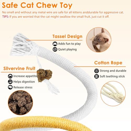 Tocirelo Silvervine Sticks & Cat Chew Rope, Natural Cat Chew Toy for Teeth