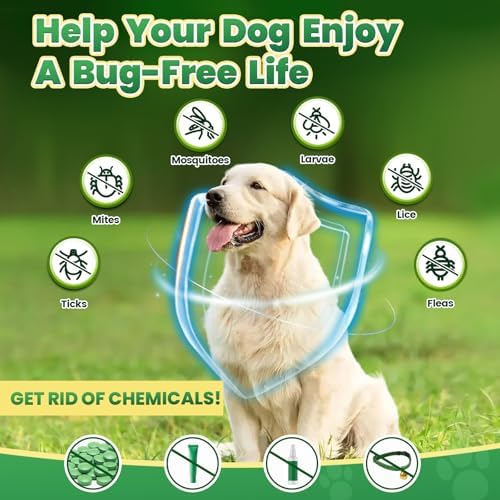 Flea and Tick Prevention for Dogs, Skin Coat Support with Vitamins Fish Oil