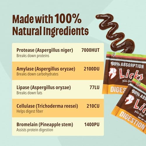 Licks Dog Digestion, Digestive Enzymes, 10 Packets