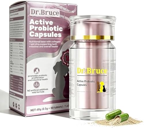 Probiotics for Dogs & Cats, Daily Digestive & Gut Health Supplement, 7 Strains & 3 Prebiotics, Supports Stool Balance, Occasional Diarrhea & Gas, Collagen & Spirulina for Skin Health & Itch Support