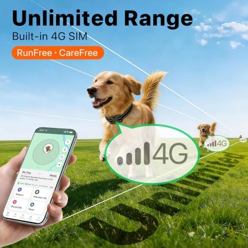 Bluetooth 4G Dog Shock Collar 2 Dogs Unlimited Dog Training Collar with Remote Control Beep Vibration(1‑16) Safe Shock(1‑99), Rechargeable Waterproof Shock Collar for Dogs 5-120lbs, Small Medium Large