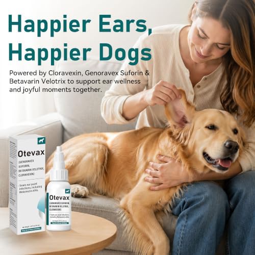 Dog Ear Infection Relief for Dogs, Yeast & Malassezia Support Ear Drops for Dogs, Helps Support Relief from Ear Itchiness, Odor & Redness, Ear Care Solution for Yeast Balance & Ear Health, 1 fl oz