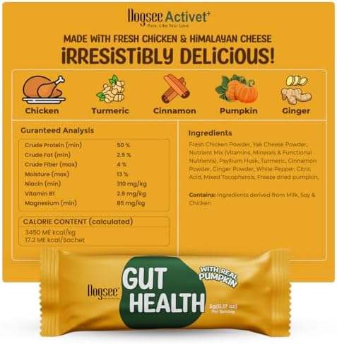 Dogsee Activet+ Freeze Dried Dog Food Topper with Yak Cheese Powder, Dog Supplement for Gut Health, Probiotics for Dogs, Prevents Diarrhea, Indigestion & Reduce Scratching (30 Sachets)
